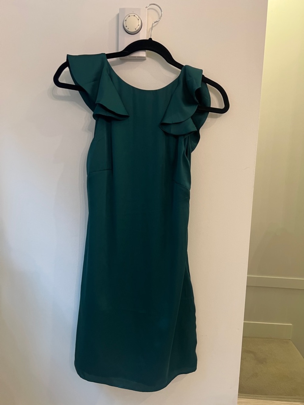 H&M Teal Midi Dress with Ruffle Shoulders